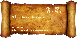 Nádasi Ruben névjegykártya